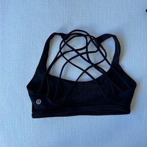 lululemon athletica Midnight Black Strappy Sports Bra
